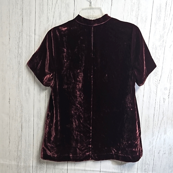 New Madewell choker top burgundy crushed velvet women's size small - Picture 13 of 14